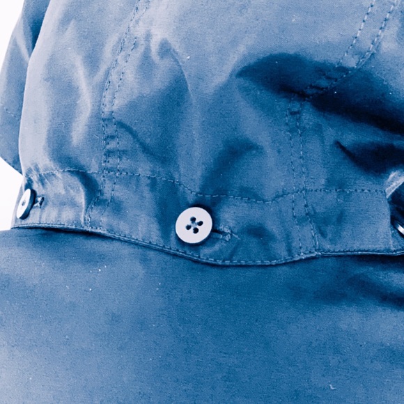 Michael Kors Navy Hooded Trench Coat Women L - Picture 6 of 8